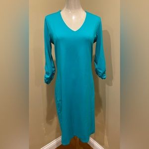 NWOT JudyP 3/4 Sleeve V-Neck Dress Key Largo Small